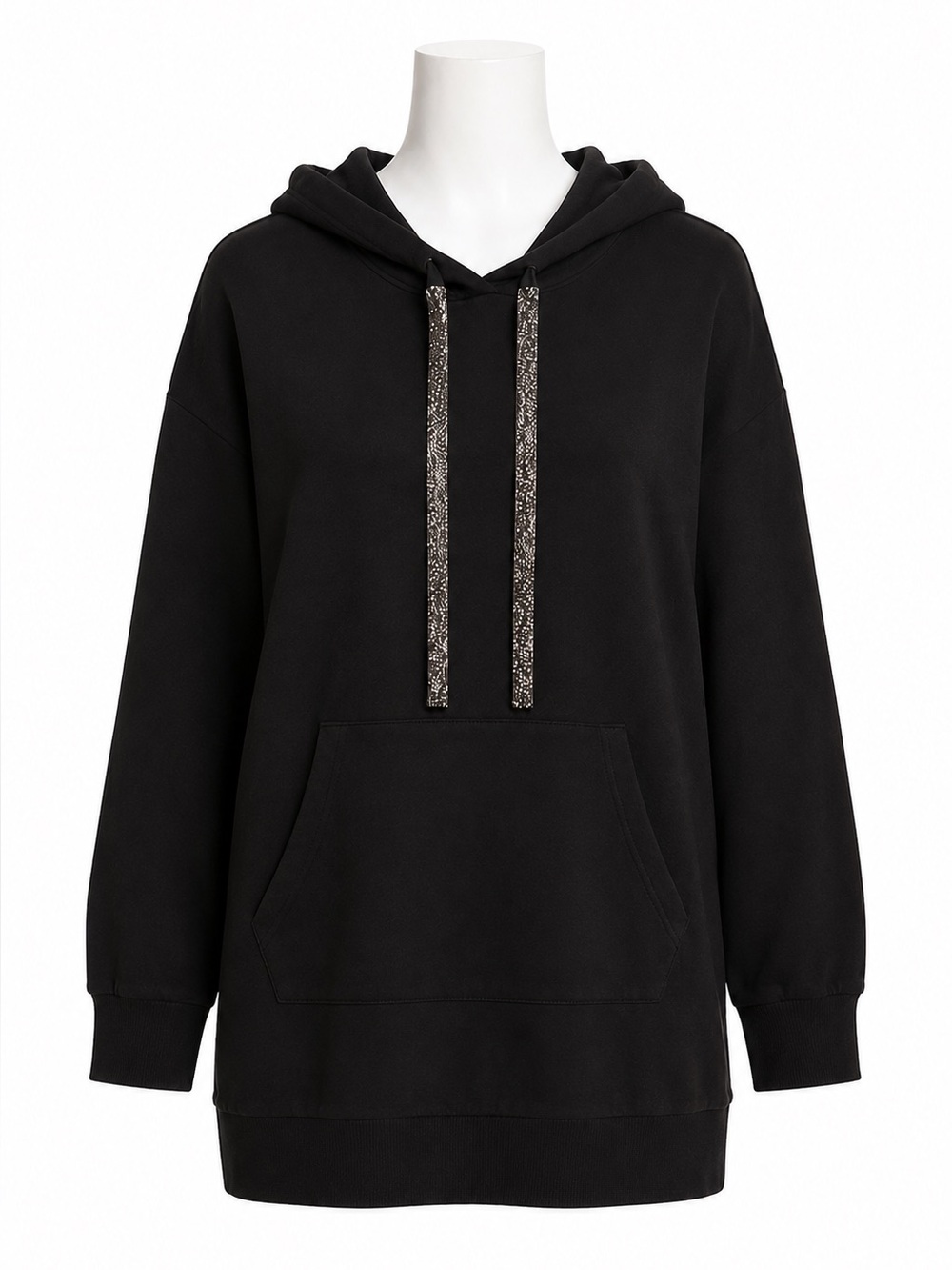 Size 1X Torrid Women’s Mini Ultra Soft Fleece Hoodie Dress Black Pullover